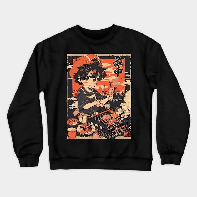 Barbecue Boy Japanese Food 90s Crewneck Sweatshirt by Vlaa